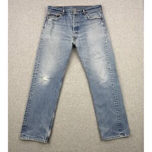 Vintage Levis Jeans Mens 36x34 (Fits 36x29) Blue 501 XX Straight Leg Distressed
